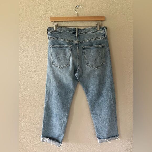Mother Denim The Scrapper Cuff Ankle Fray Jeans Sneak Peek Mid Rise Straight Leg - Picture 8 of 13